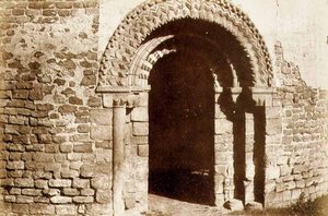 Ludlow Castle: de ronde kerkdeur, ca. 1852-3