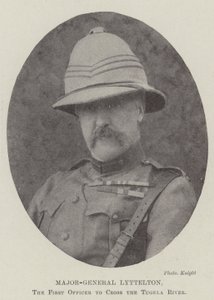Generaal-majoor Lyttelton, de eerste officier die de Tugela-rivier overstak