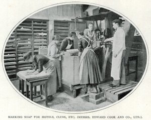 Zeep markeren voor hotels, clubs, enz. (Messrs. Edward Cook en Co., Ltd.)