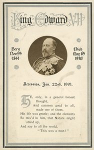Herdenkingskaart, Koning Edward VII door English Photographer