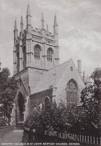 Merton College en St. John Baptist Church, Oxford door English Photographer