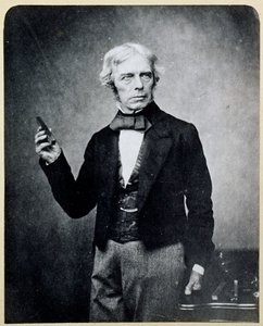 Michael Faraday (1791-1867) met een Staafmagneet, door Maull en Polyblank
