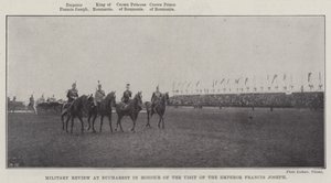 Militaire parade in Boekarest ter ere van het bezoek van keizer Frans Jozef door English Photographer
