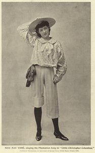 Mevrouw May Yohe, zingt het Plantage Lied in Little Christopher Columbus door English Photographer
