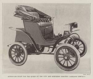 Motorwagen gebouwd voor de Koningin door de City and Suburban Electric Carriage Company door English Photographer