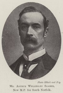 De heer Arthur Wellesley Soames, nieuwe MP voor South Norfolk door English Photographer