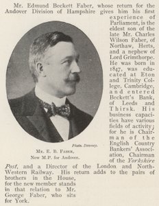 Mr E B Faber, Nieuwe MP voor Andover