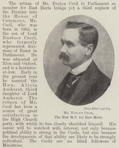 Mr Evelyn Cecil, de Nieuwe MP voor East Herts door English Photographer