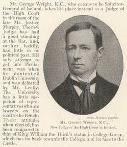 Mr George Wright, KC, nieuwe rechter van het Hooggerechtshof in Ierland door English Photographer