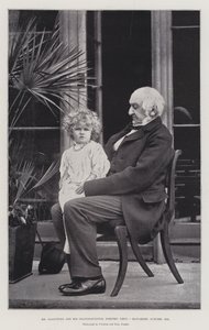 Meneer Gladstone en zijn kleindochter, Dorothy Drew, Hawarden, oktober 1893