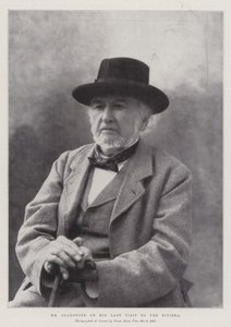 Meneer Gladstone tijdens zijn laatste bezoek aan de Rivièra