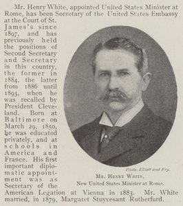 Mr Henry White, nieuwe minister van de Verenigde Staten in Rome door English Photographer