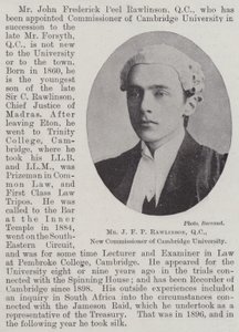 De heer J F P Rawlinson, QC, nieuwe commissaris van de Universiteit van Cambridge door English Photographer