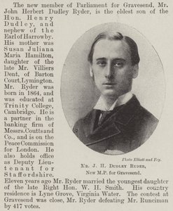 Mr J H Dudley Ryder, Nieuwe MP voor Gravesend door English Photographer