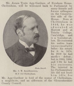 De heer J T Agg-Gardner, MP voor Cheltenham door English Photographer