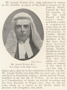 Mr Joseph Walton, KC, nieuwe rechter van het Hooggerechtshof