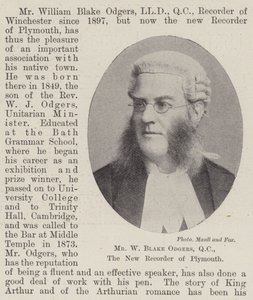 Mr W Blake Odgers, QC, de nieuwe recorder van Plymouth door English Photographer