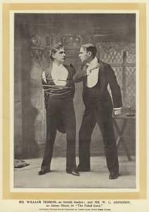 Mr William Terriss als Gerald Austen en Mr W L Abingdon als James Dixon in The Fatal Card