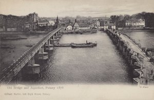 Oude brug en aquaduct, Putney, 1878 door English Photographer