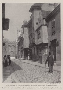 Oude huizen in Church Street, Windsor, op het punt om gesloopt te worden door English Photographer