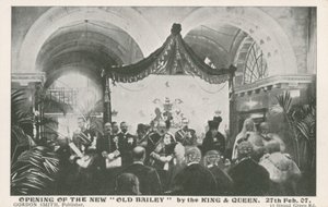 Opening van de Old Bailey door de Koning en Koningin, 27 februari 1907 door English Photographer
