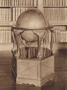 Oxford: Oriel College, Een achttiende-eeuwse Globe in de Bibliotheek door English Photographer