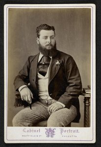 Portret van de heer Godfrey Freeman, indigo planter, Lohurria, Bihar, gefotografeerd in Calcutta (zw/w foto) door English Photographer