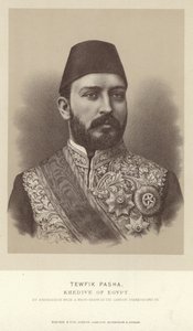 Portret van Tewfik Pasha, Khedive van Egypte door English Photographer