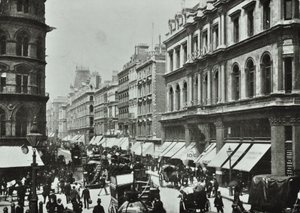 Poultry, kijkend naar het westen naar Cheapside, City of London, 1890