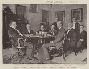 President McKinley en zijn kabinet in het Executive Mansion, Washington door English Photographer