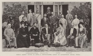 Prins Albert Victor in India, een Fotografische Groep in het Regeringshuis, Poona door English Photographer