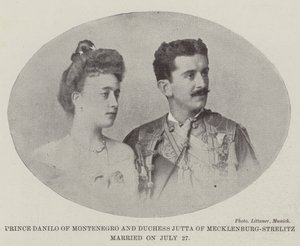 Prins Danilo van Montenegro en hertogin Jutta van Mecklenburg-Strelitz getrouwd op 27 juli door English Photographer