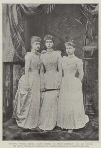 Prinses Victoria Melita, Groothertogin van Hessen-Darmstadt, en haar Zusters, de Kroonprinses van Roemenië en Prinses Alexandra van Saksen-Coburg-Gotha door English Photographer