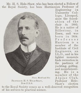 Professor H S Hele-Shaw, Nieuwe FRS door English Photographer