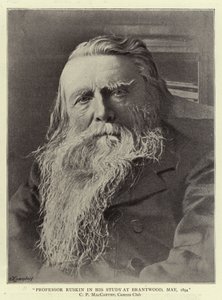 Professor Ruskin in zijn Studie in Brantwood, Mei 1894 door English Photographer