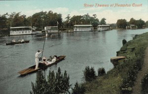 Punteren op de rivier de Theems en Hampton Court