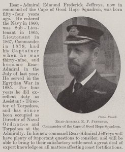 Vice-admiraal E F Jeffreys, commandant van het Kaap de Goede Hoop-eskader