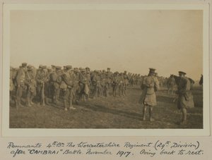 Overblijfselen 4e Bn. Het Worcestershire Regiment (29e Divisie) na de 