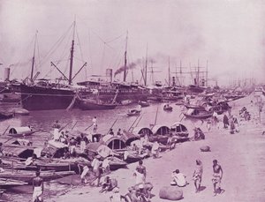 Scheepvaart in de Hooghly, Calcutta door English Photographer