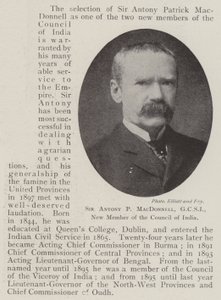 Sir Antony P MacDonnell, GCSI, nieuw lid van de Raad van India door English Photographer