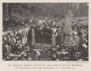 Sir Charles Warren onthult het Eamont Bridge Memorial voor Troopers Tood en Hindson, Imperial Yeomanry, 24 oktober door English Photographer