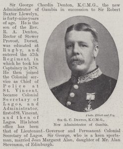 Sir G C Denton, KCMG, nieuwe beheerder van Gambia door English Photographer
