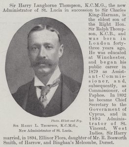 Sir Harry L Thompson, KCMG, nieuwe beheerder van St Lucia door English Photographer