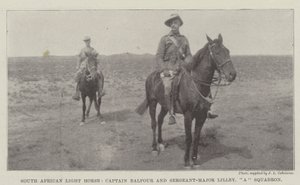 Zuid-Afrikaans Licht Paard, kapitein Balfour en sergeant-majoor Lilley, A Squadron door English Photographer