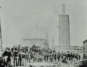 Southern Outfall Riool, Crossness: hoogwaardigheidsbekleders op de locatie, 1865