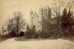 St Albans Abdij (zw/w foto) door English Photographer