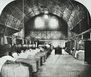 St Thomas Ziekenhuis: tijdelijke afdeling in Surrey Gardens Music Hall, 1868 door English Photographer