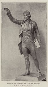 Standbeeld van Edmund Burke in Bristol, J Haward Thomas, beeldhouwer door English Photographer