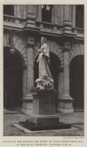 Standbeeld van Hare Majesteit de Koningin door Hamo Thornycroft, RA, bij de Royal Exchange, onthuld op 20 juni door English Photographer