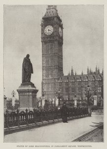 Standbeeld van Lord Beaconsfield, in Parliament Square, Westminster door English Photographer